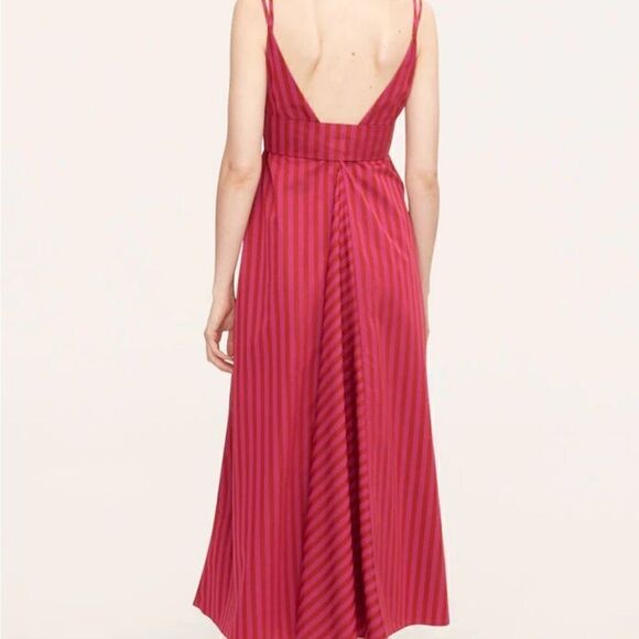 REBECCA TAYLOR Marseille Stripe Cotton Maxi Dress In Stripe Hibiscus 8 $395 - Picture 5 of 12